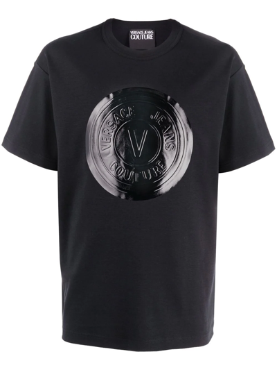 Versace Jeans Couture Logo-embellished T-shirt In Black