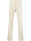Zegna Straight-leg Cotton Trousers In Nude