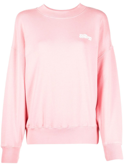 Reina Olga Logo-embroidered Cotton Sweatshirt In Pink