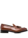 Ferragamo Tassel-detail Leather Loafers In Braun
