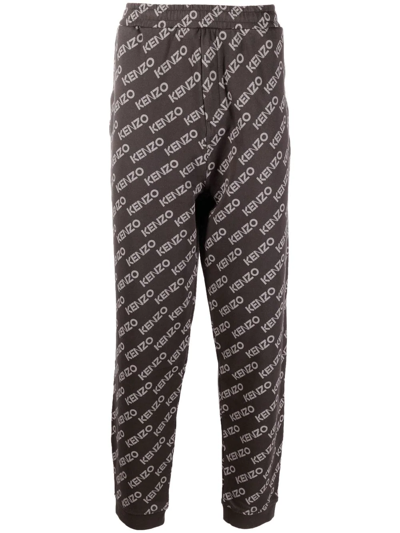 Kenzo Monogram Logo Track Pants In Black