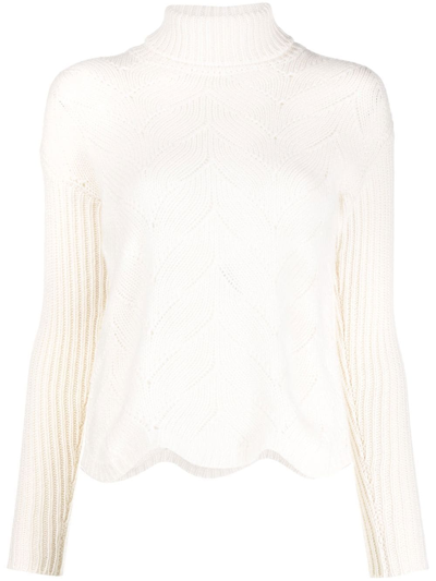 Liska Pointelle-knit Jumper In Weiss