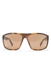 Kenneth Cole 66mm Rectangle Sunglasses In Dark Havana / Brown