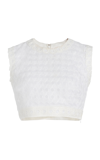 Giambattista Valli Women's Embroidered Cropped Top In White