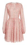 Giambattista Valli Geometric-print Puffed-sleeve Silk Mini Dress In Print