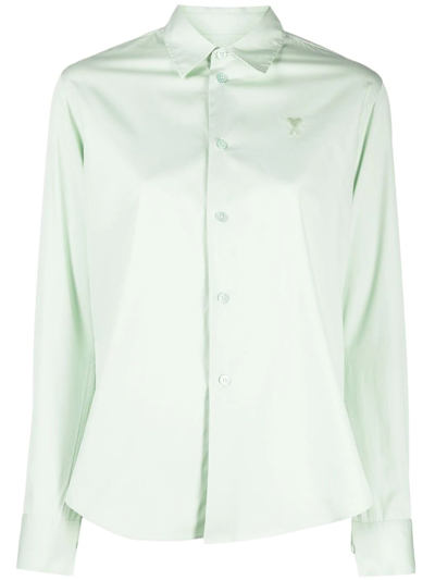 Ami Alexandre Mattiussi Ami De Coeur Cotton Shirt In Green