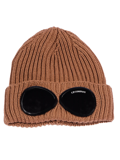 C.p. Company Accessories Knit Cap In Extrafine Merino Wool In Brown