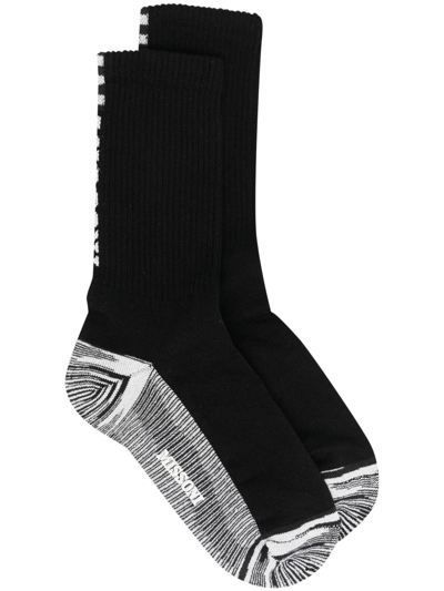 Missoni Striped Intarsia-knit Socks In Black