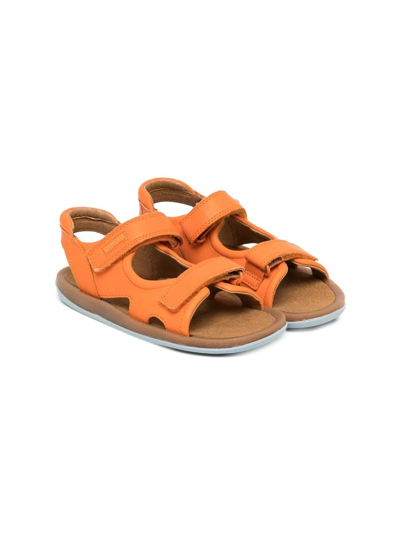 Camper Kids' Leather Touch-strap Sandals In Orange