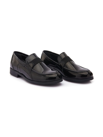 Moustache Kids' Patent Leather Loafers In Black