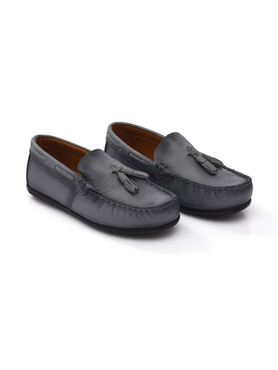 Moustache Kids' Tassel-front Faux Leather Loafers In Grey