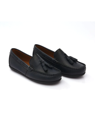 Moustache Kids' Tassel-front Faux Leather Loafers In Blue