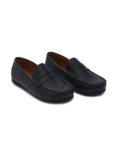 Moustache Kids' Faux Leather Penny Loafers In Blue