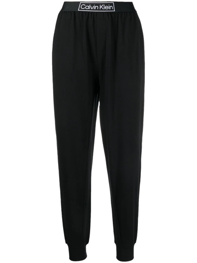 Calvin Klein Underwear Logo-waist Slip-on Lounge Trousers In Black
