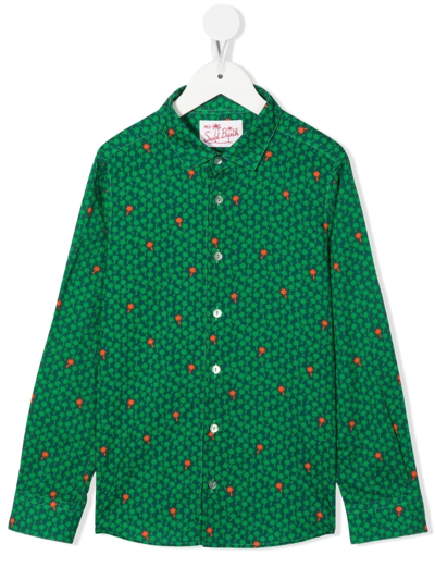 Mc2 Saint Barth Kids' Sharouk Tree-print Shirt In Green