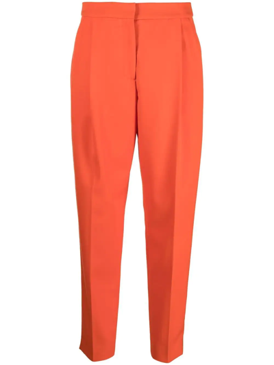Moschino High-waisted Virgin-wool Trousers In Orange