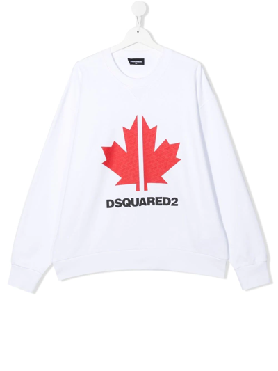 Dsquared2 Teen Logo-print Sweatshirt In White