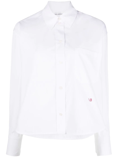 Victoria Beckham Shirt With Chest Pocket And Collar In White