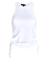 The Range Cinched Cotton-blend Tank Top In White