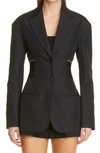 Alexander Wang Elasticized Single-breasted Blazer In Black