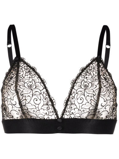 Karl Lagerfeld Lace Triangle Bra In Black