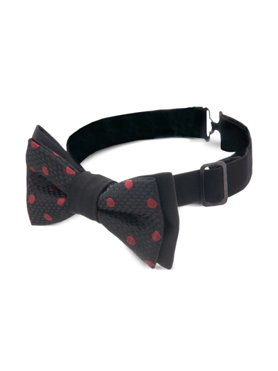 Moustache Kids' Polka Dot Print Bow Tie In Black