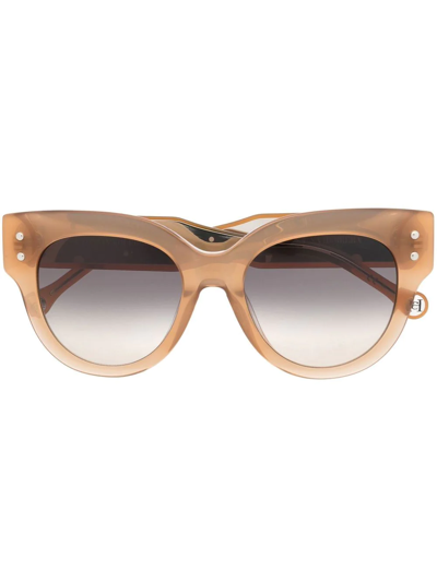 Carolina Herrera Round-frame Sunglasses In Neutrals