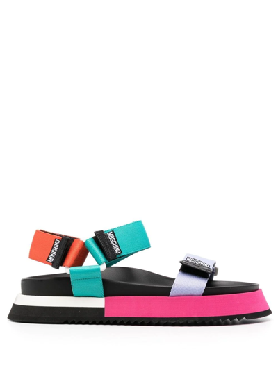 Moschino Colour-block Sandals In Purple