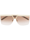 Saint Laurent Square Tinted Sunglasses In Neutrals
