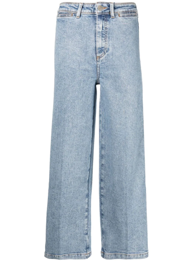 Tommy Hilfiger Bell-bottom Cropped Jeans In Blue