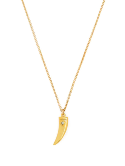 Isabel Marant Crystal-tooth Pendant Necklace In Gold