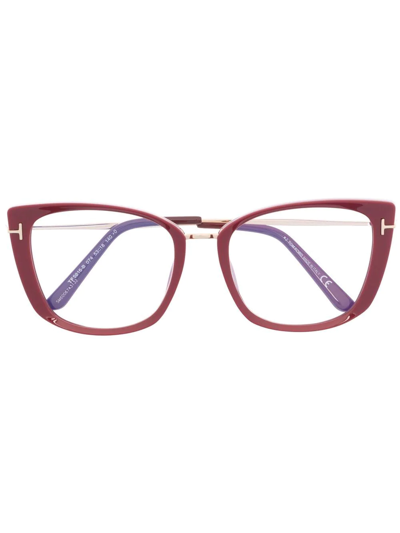 Tom Ford Square-frame Optical Glasses In Red