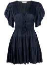 ULLA JOHNSON TIERED DRAWSTRING MINI DRESS