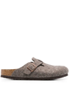 BIRKENSTOCK BOSTON BUCKLE-EMBELLISHED SLIPPERS