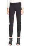 Veronica Beard Scuba Black Panelled Leggings In Navy