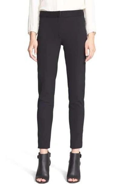 Veronica Beard Scuba Black Panelled Leggings In Navy