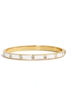 Kate Spade Crystal & Enamel Hinge Bangle In White