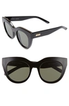 Le Specs Air Heart Cat-eye Acetate And Gold-tone Sunglasses In Black/ Gold