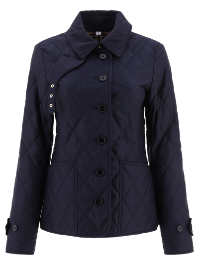 Burberry "fernleigh" Down Jacket In Blue