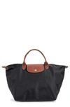 Longchamp 'medium Le Pliage' Top Handle Tote - Black