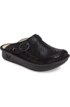 A.w.a.k.e. Seville Water Resistant Clog In Black Dazzler Leather