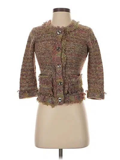 Pre-owned 52 Weekends Cardigan Sweater In Brown
