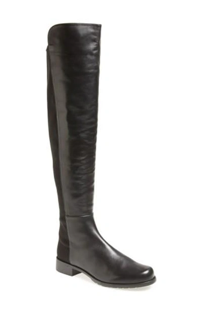 Stuart Weitzman 5050 Lift Knee-high Boots In Black Nappa Leather