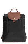 Longchamp Le Pliage Nylon Canvas Backpack In Black