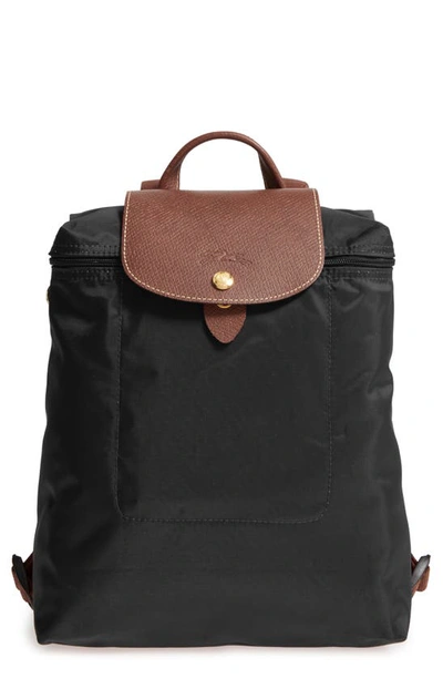 Longchamp Le Pliage Nylon Canvas Backpack In Black