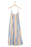 Stitchdrop Out East Stripe Sleeveless Dress In Cabana Blue