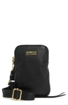 Aimee Kestenberg Capri Quilted Leather Crossbody Phone Bag In Black W Gold