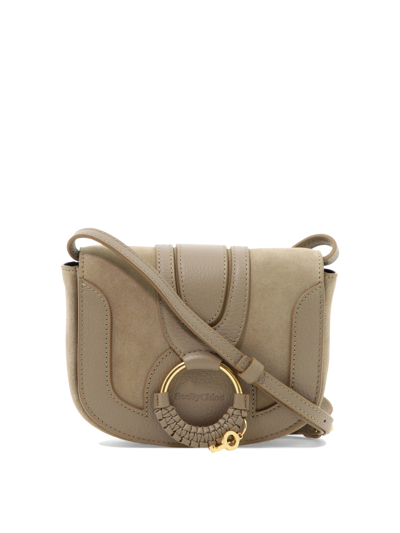 See By Chloé See By Chloe Hana Small Leather & Suede Crossbody In Grey