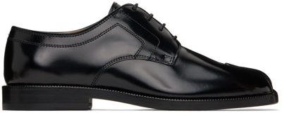 Maison Margiela Black Leather Tabi Oxfords In T8013 Black