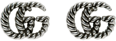 Gucci Silver Double G Earrings In 0701 Argentoaurecobl